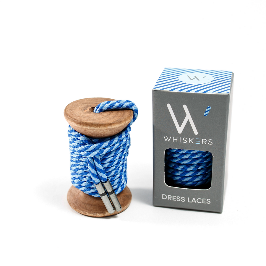 Whiskers Blue and Light Blue Dress Shoelaces 33