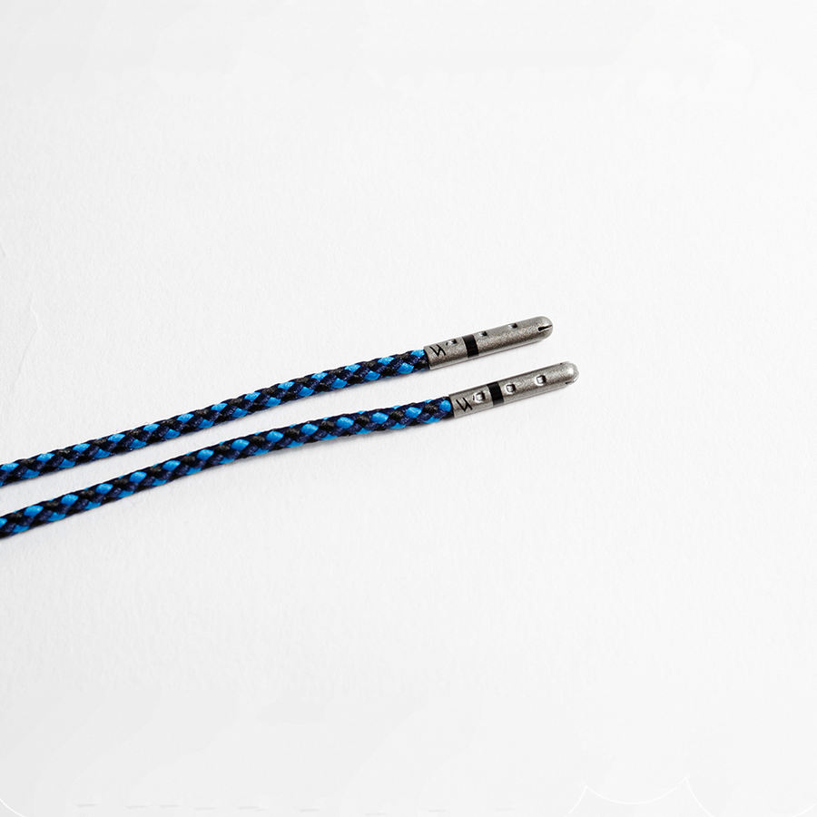 Navy, Denim & Black Dress Shoelaces 33 Inches Braided | Whiskers Laces